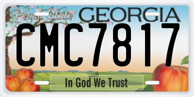 GA license plate CMC7817