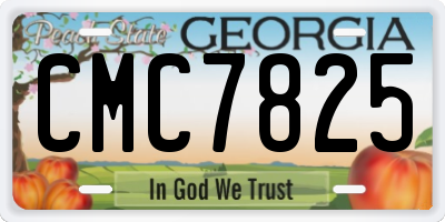 GA license plate CMC7825