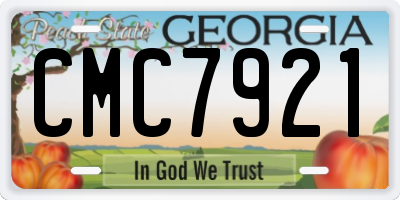 GA license plate CMC7921