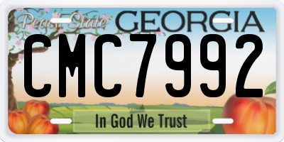 GA license plate CMC7992
