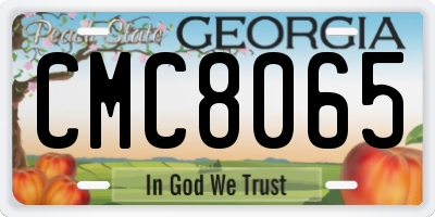 GA license plate CMC8065