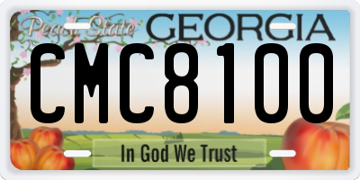 GA license plate CMC8100