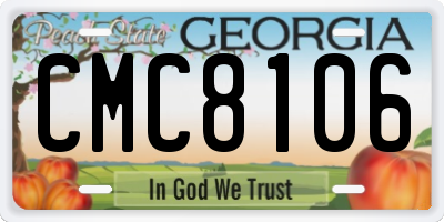 GA license plate CMC8106
