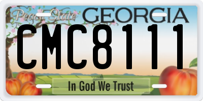 GA license plate CMC8111