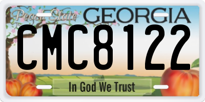 GA license plate CMC8122