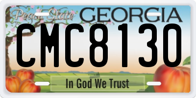 GA license plate CMC8130
