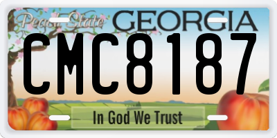 GA license plate CMC8187