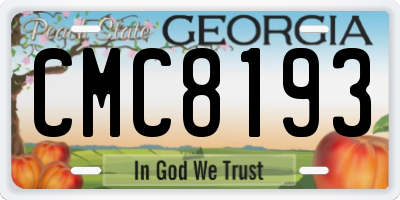 GA license plate CMC8193