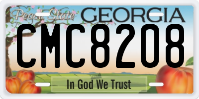 GA license plate CMC8208