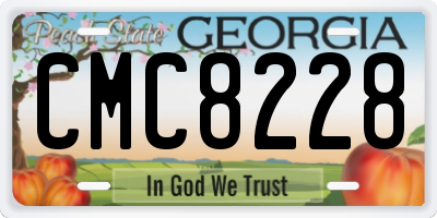 GA license plate CMC8228