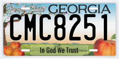 GA license plate CMC8251