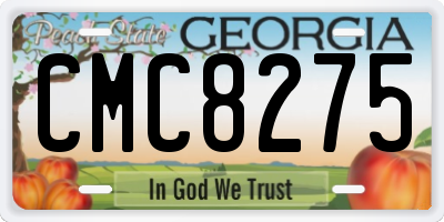 GA license plate CMC8275