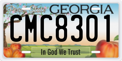 GA license plate CMC8301