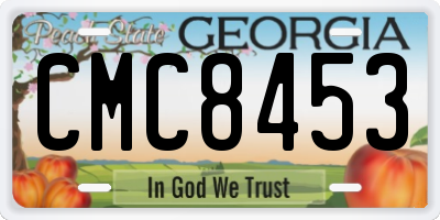 GA license plate CMC8453