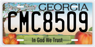 GA license plate CMC8509
