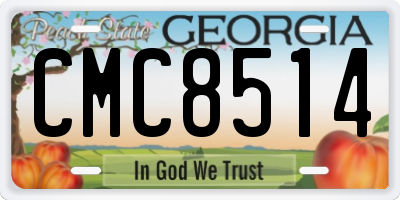 GA license plate CMC8514