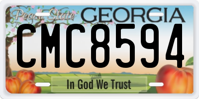 GA license plate CMC8594