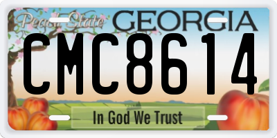 GA license plate CMC8614