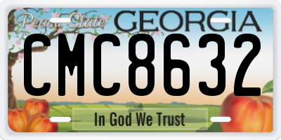 GA license plate CMC8632