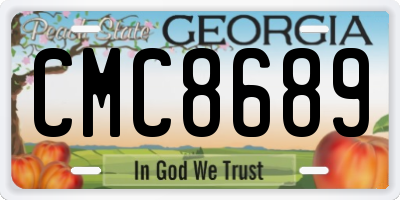GA license plate CMC8689