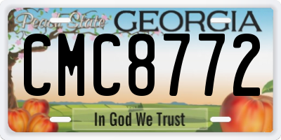 GA license plate CMC8772