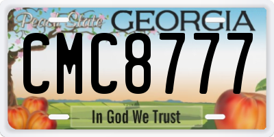GA license plate CMC8777