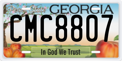GA license plate CMC8807