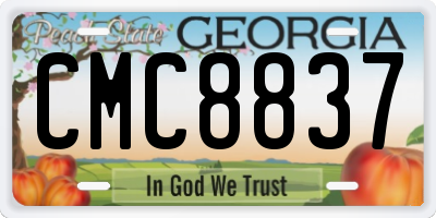GA license plate CMC8837