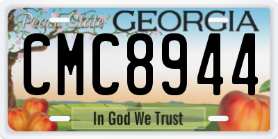 GA license plate CMC8944