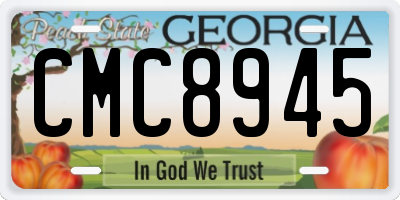 GA license plate CMC8945