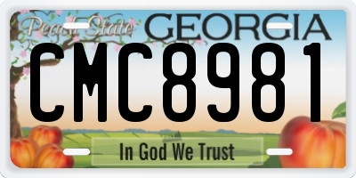 GA license plate CMC8981