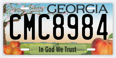 GA license plate CMC8984
