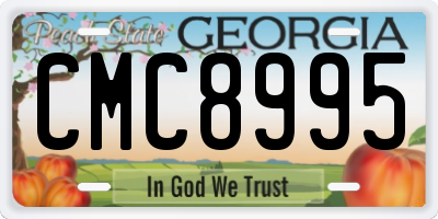 GA license plate CMC8995
