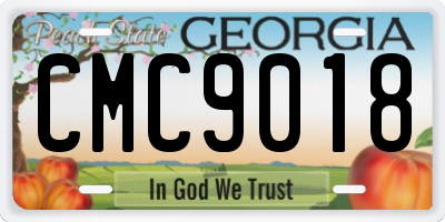 GA license plate CMC9018
