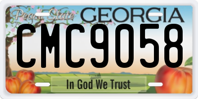 GA license plate CMC9058