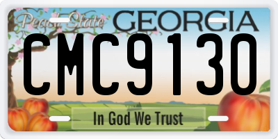 GA license plate CMC9130