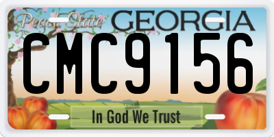 GA license plate CMC9156