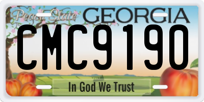 GA license plate CMC9190