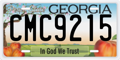 GA license plate CMC9215