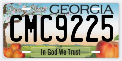 GA license plate CMC9225