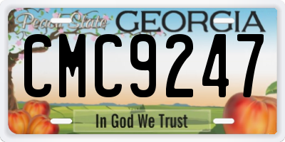 GA license plate CMC9247
