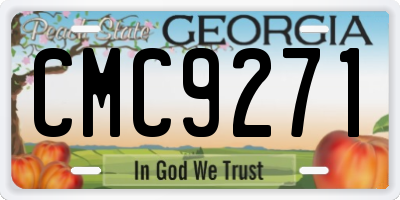 GA license plate CMC9271