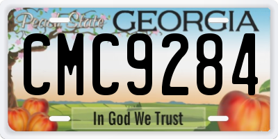 GA license plate CMC9284