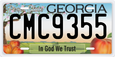 GA license plate CMC9355