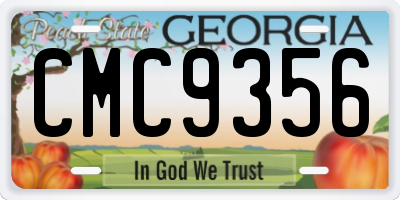 GA license plate CMC9356