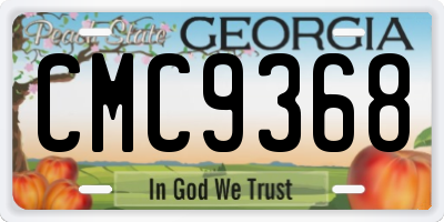 GA license plate CMC9368