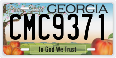 GA license plate CMC9371