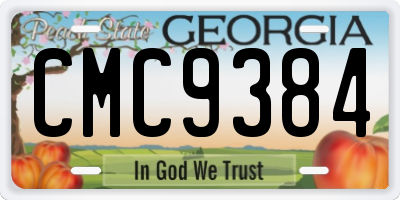 GA license plate CMC9384