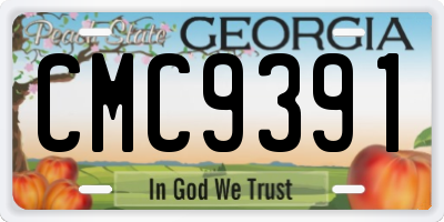 GA license plate CMC9391