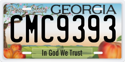 GA license plate CMC9393